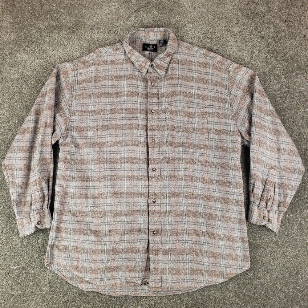J.Riggings Shirt XXL 2XL Mens Gray Plaid Flannel Long Sleeve Collared Button Up